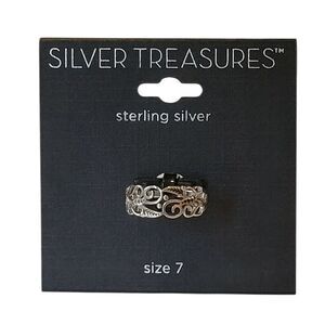 Silver Treasures Sterling Silver Detailed Filigree Ring Size 7
